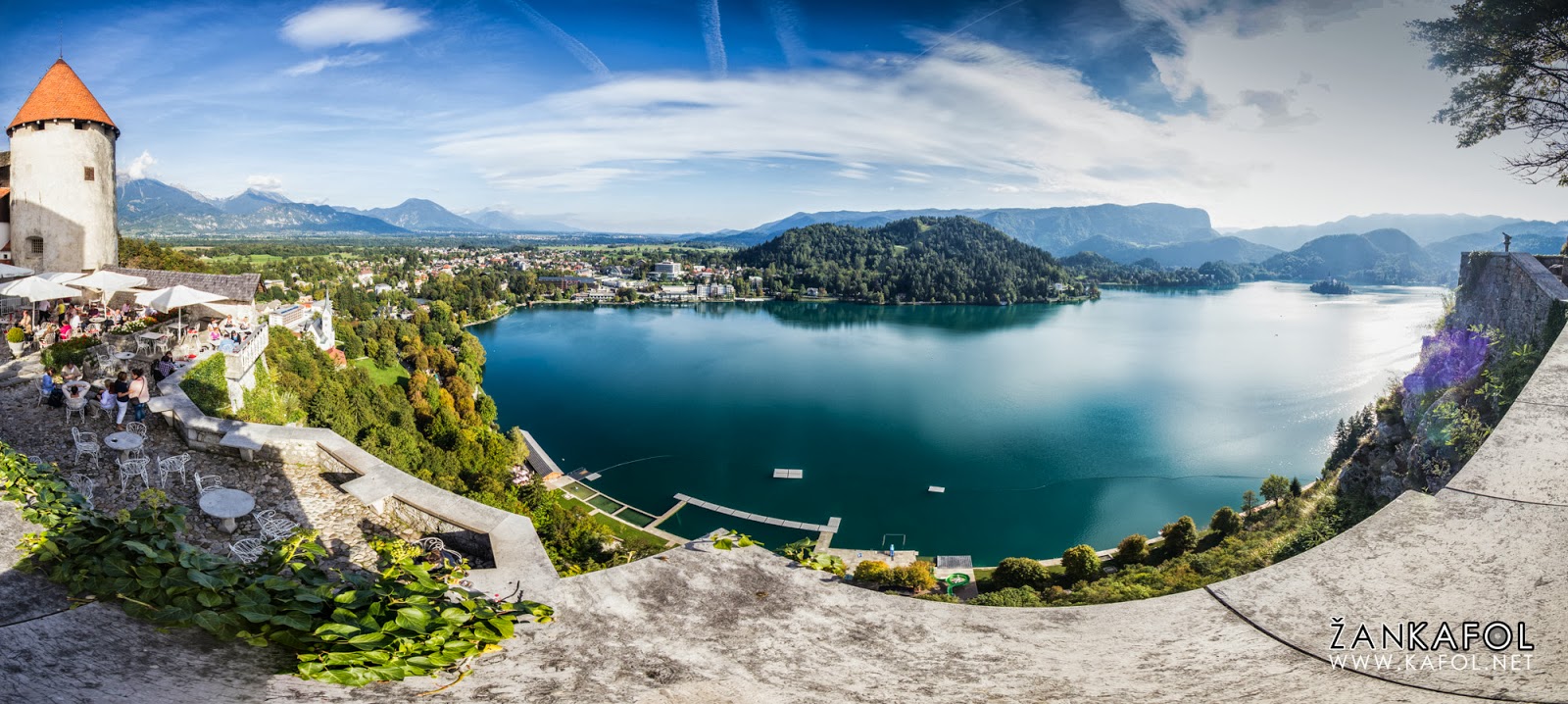 Panorama Bleda, Blejskega jezera in gradu
