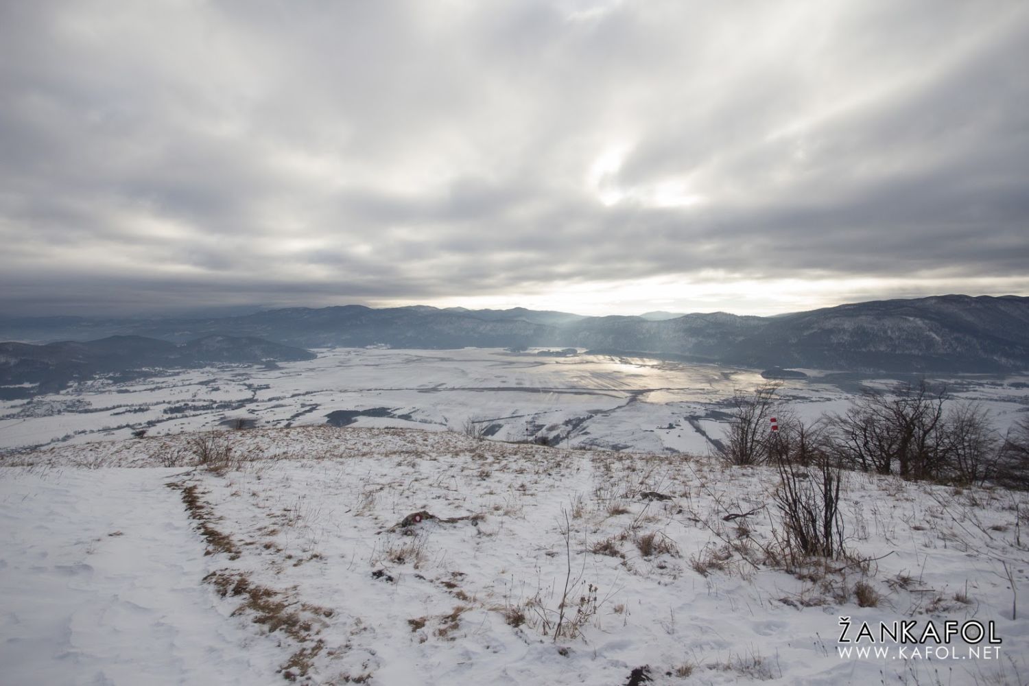 Cerkniško polje v snegu