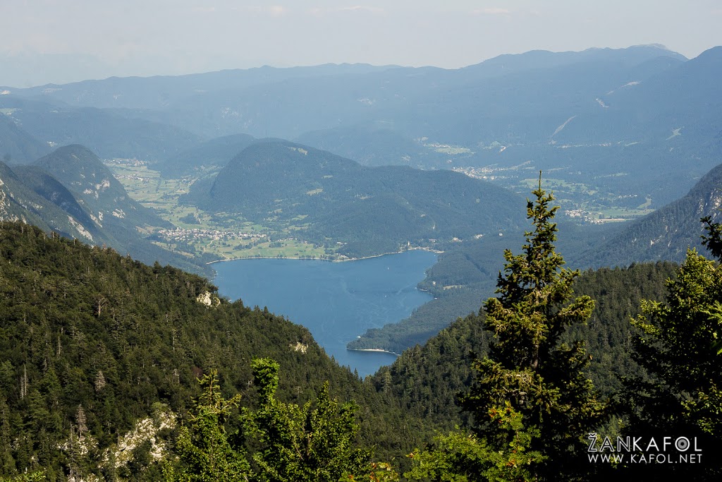 Razgled s koče na Komni na Bohinjsko jezero